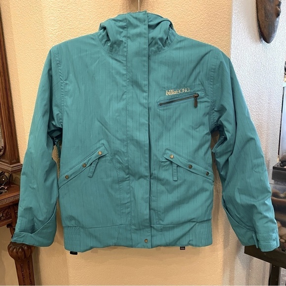 BILLABONG Caltyr Girls Teal Hoodie Ski Snowboard Jacket Size Medium - Picture 1 of 10